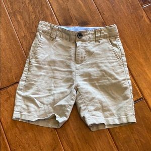 Janie and Jack Linen/cotton khaki shorts 18-24m